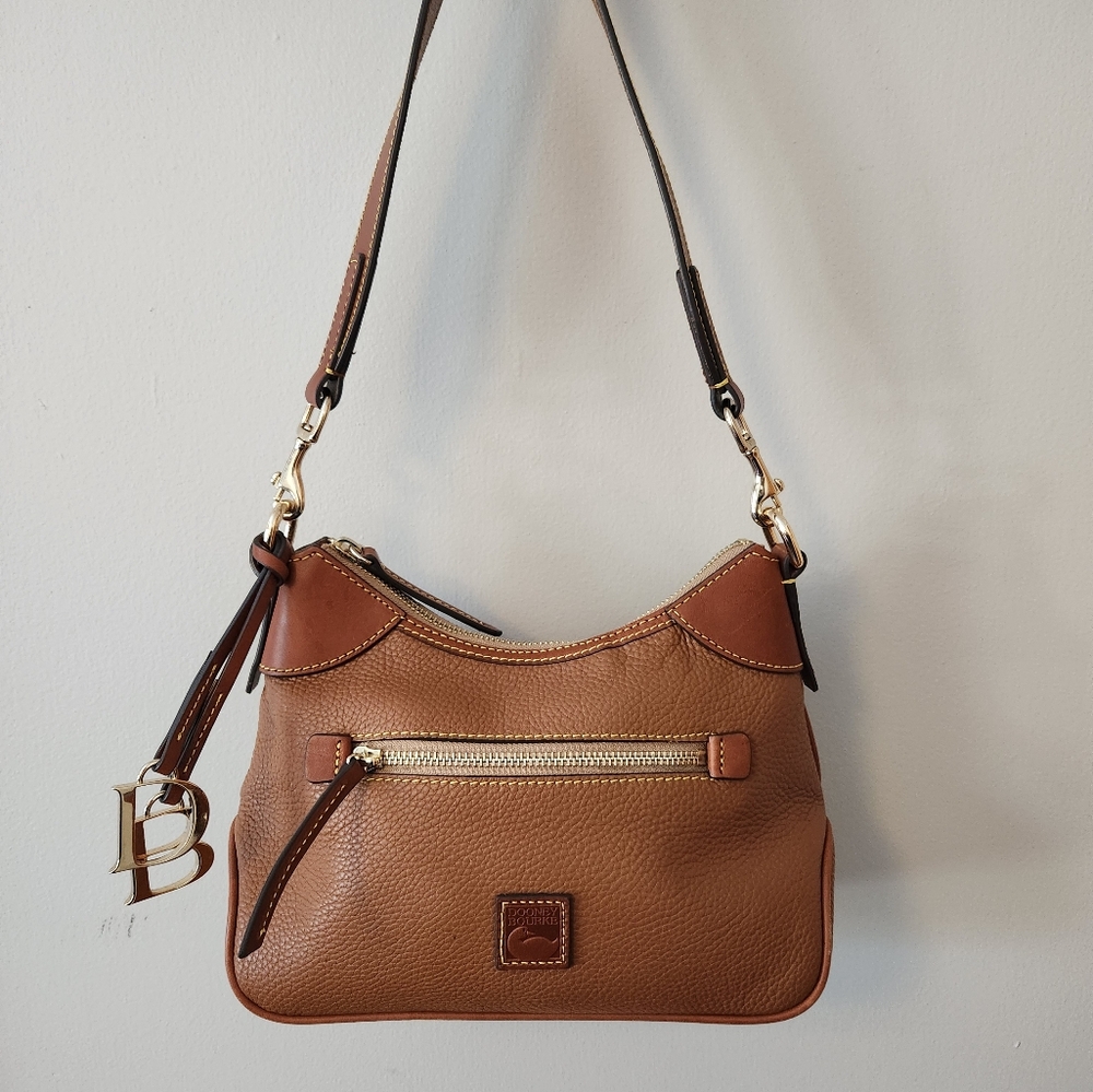 Dooney and Bourke Hobo Small Brown Leather Shoulder Bag